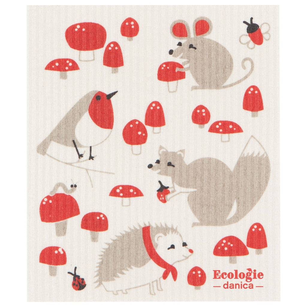 Toadstool Time Swedish Dishcloth