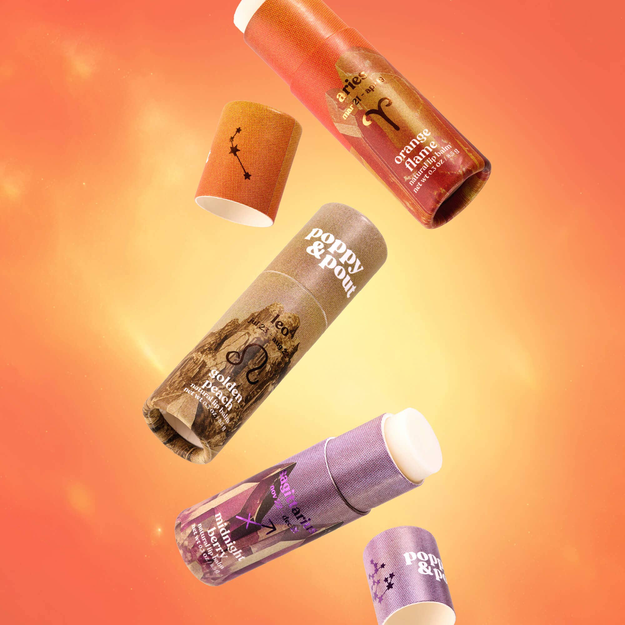 Lip Balm, Zodiac, Aries Orange Flame