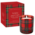 Warm and Cozy Soy Candle - Boxed Tinted Glass Jar - 12 oz