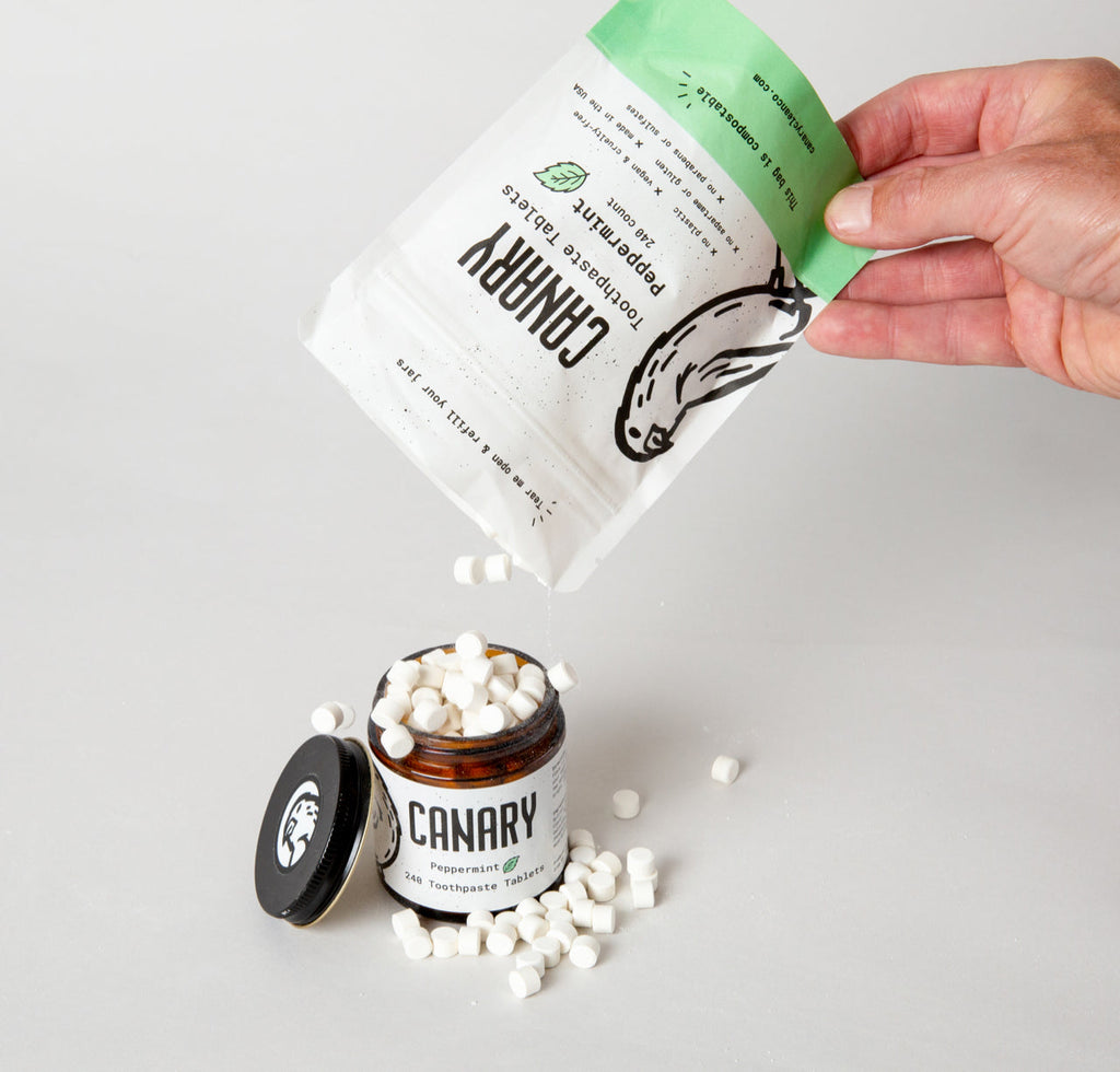 4 Pack Sampler of Canary Toothpaste Tablets