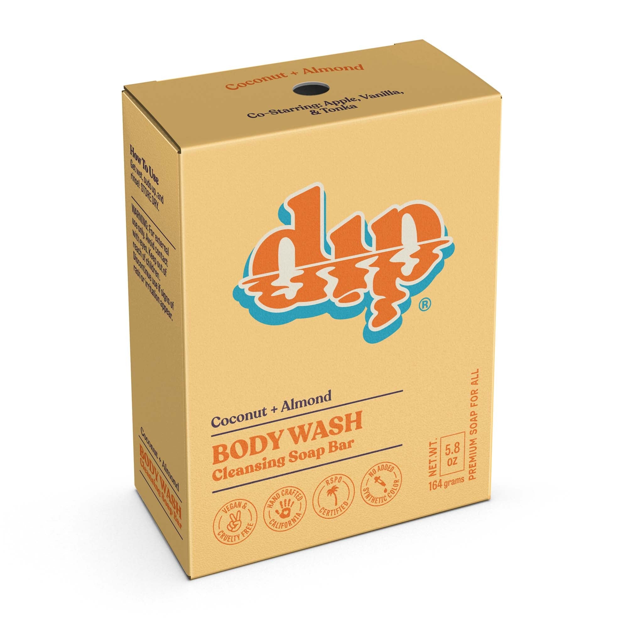 Dip Body Wash Cleansing Soap Bar - Coconut & Almond