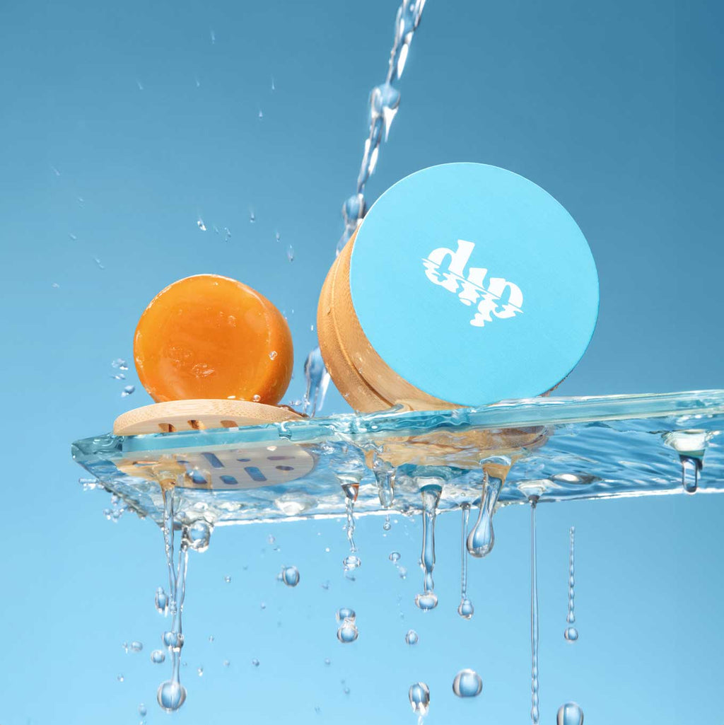 Mini Dip Bamboo Travel Case with Coaster : Blue