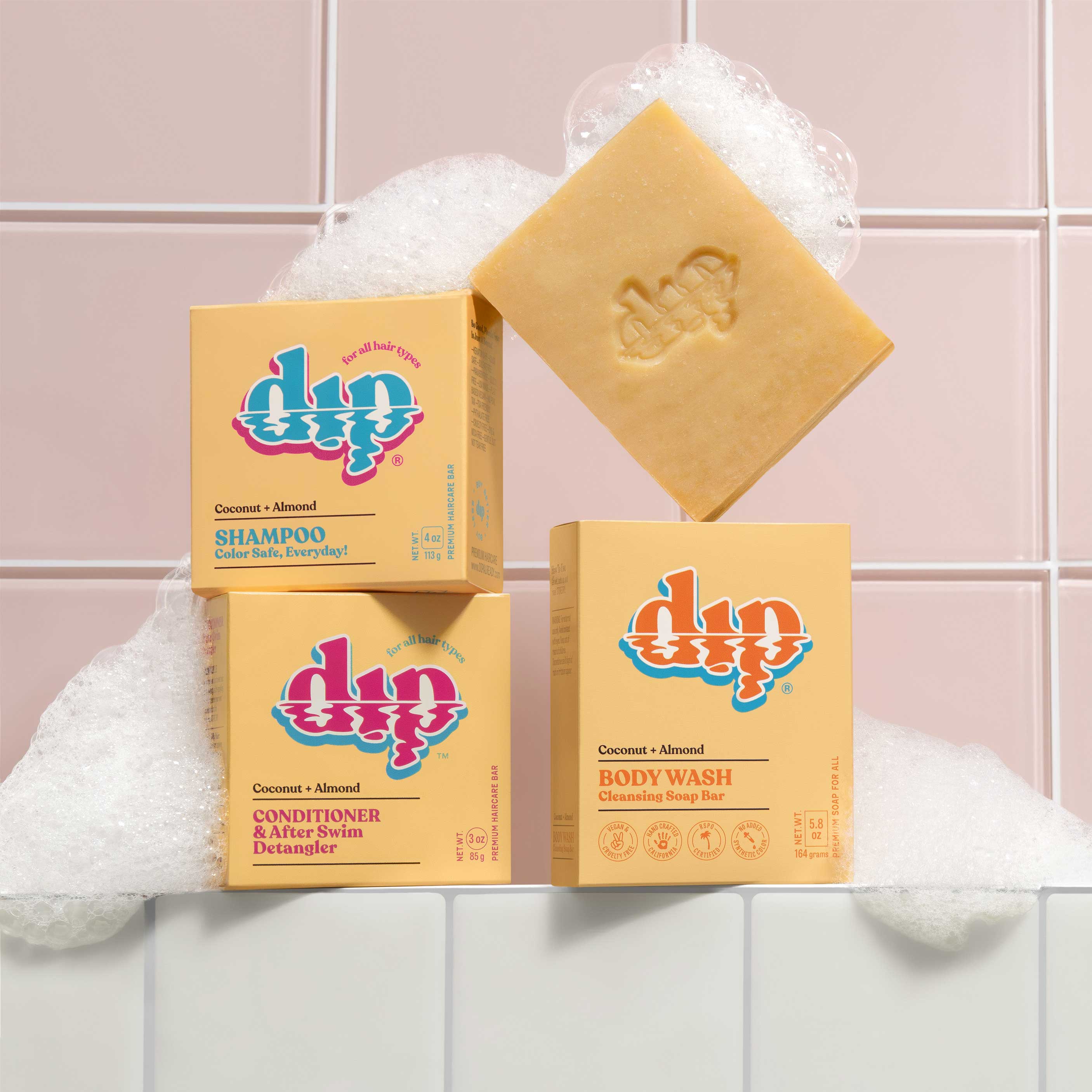 Dip Body Wash Cleansing Soap Bar - Coconut & Almond