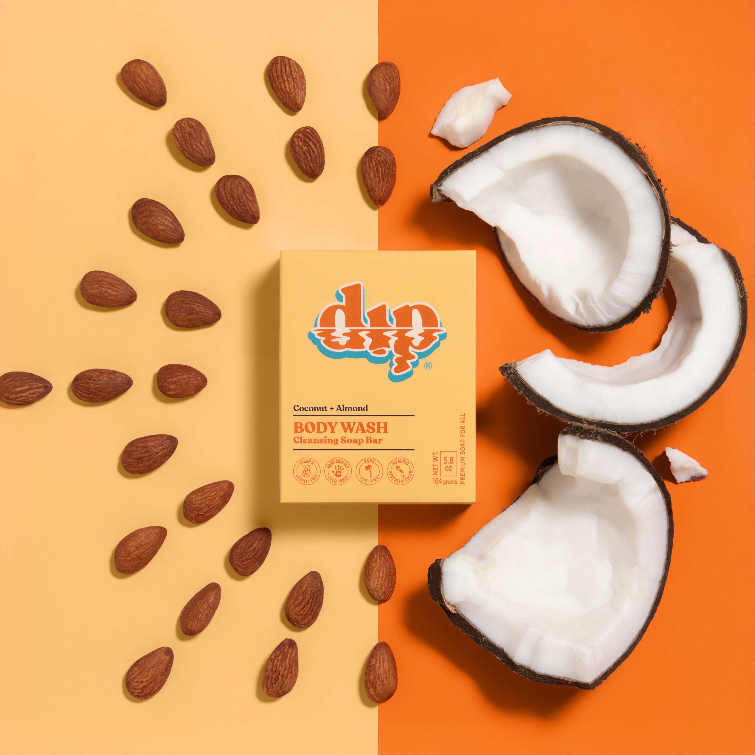 Dip Body Wash Cleansing Soap Bar - Coconut & Almond