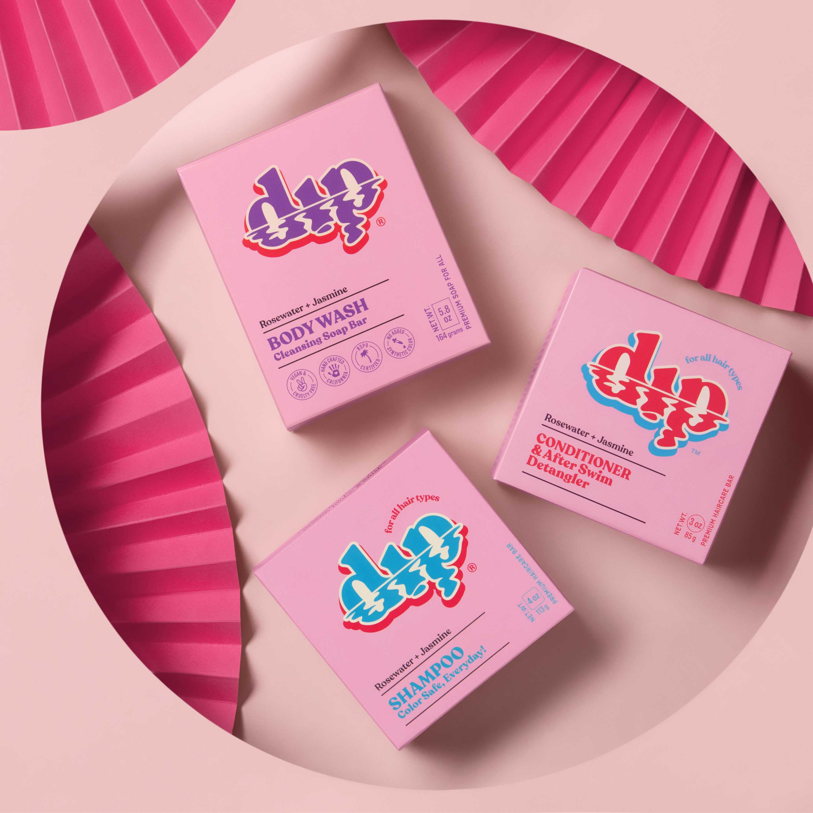 Dip Body Wash Cleansing Soap Bar - Rosewater & Jasmine