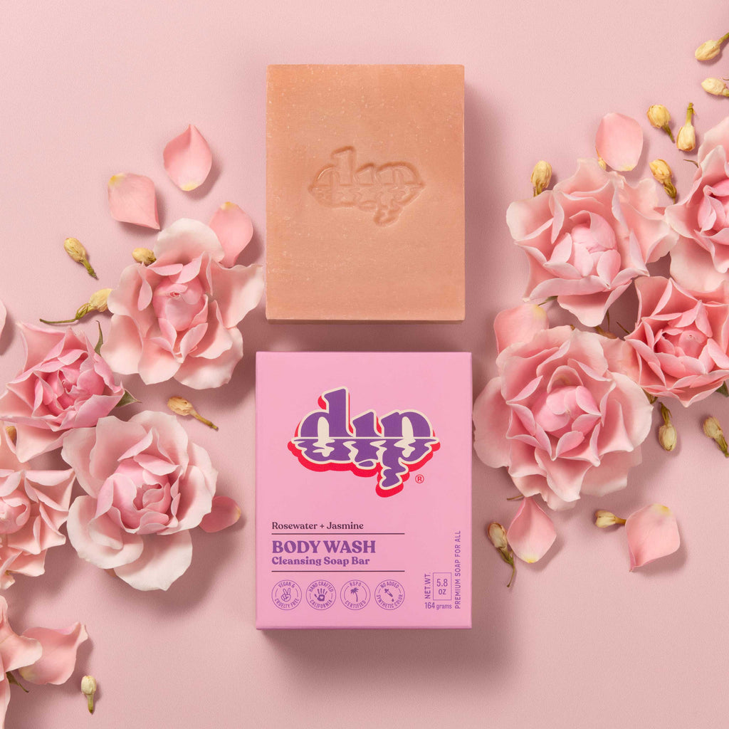 Dip Body Wash Cleansing Soap Bar - Rosewater & Jasmine