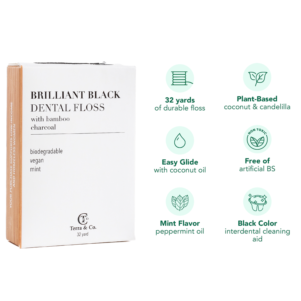 Brilliant Black® Floss – Whitens Between Teeth Naturally