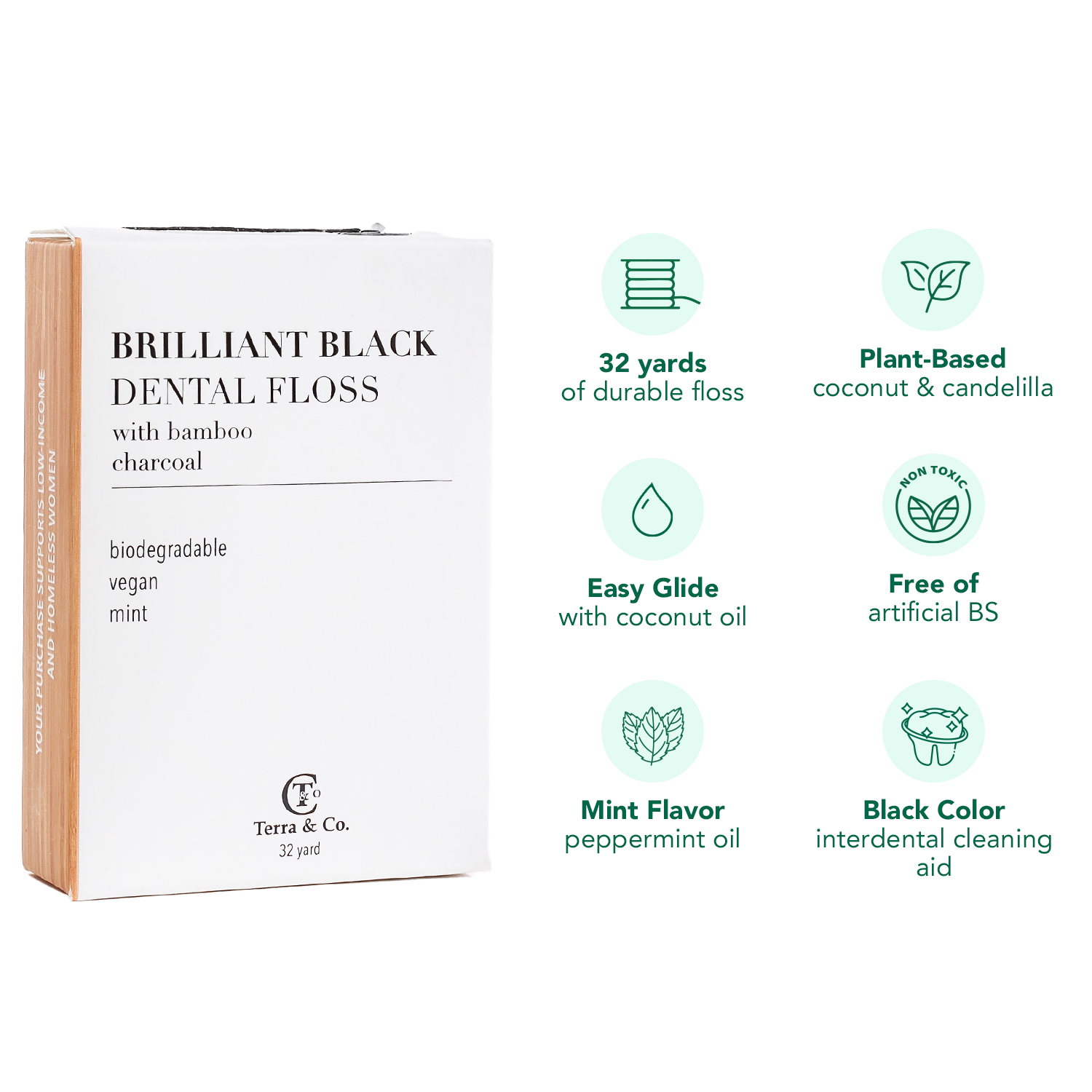 Brilliant Black® Floss – Whitens Between Teeth Naturally