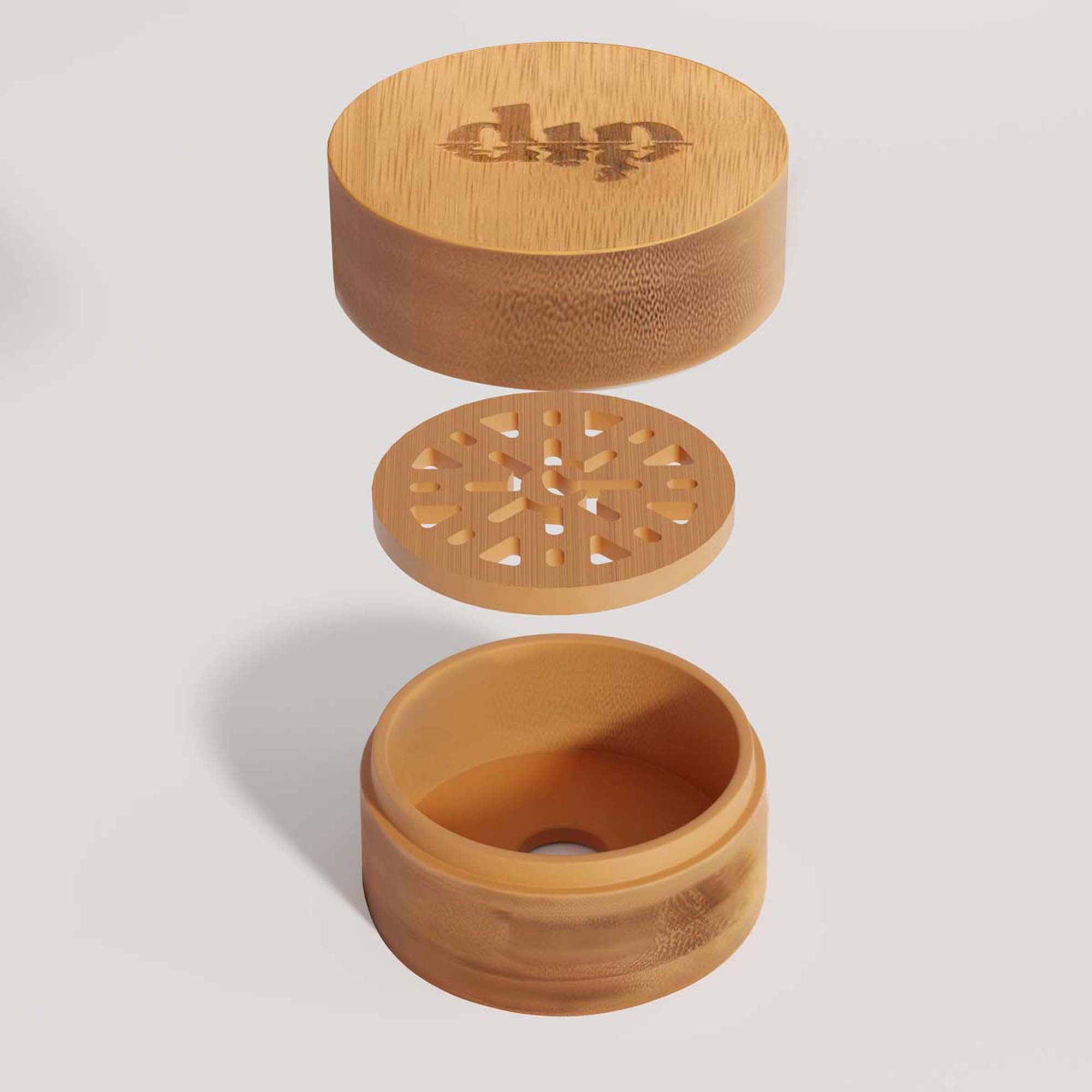 Mini Dip Bamboo Travel Case with Coaster