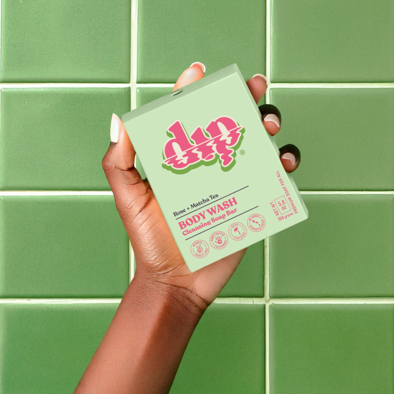 Dip Body Wash Cleansing Soap Bar - Rose & Matcha Tea
