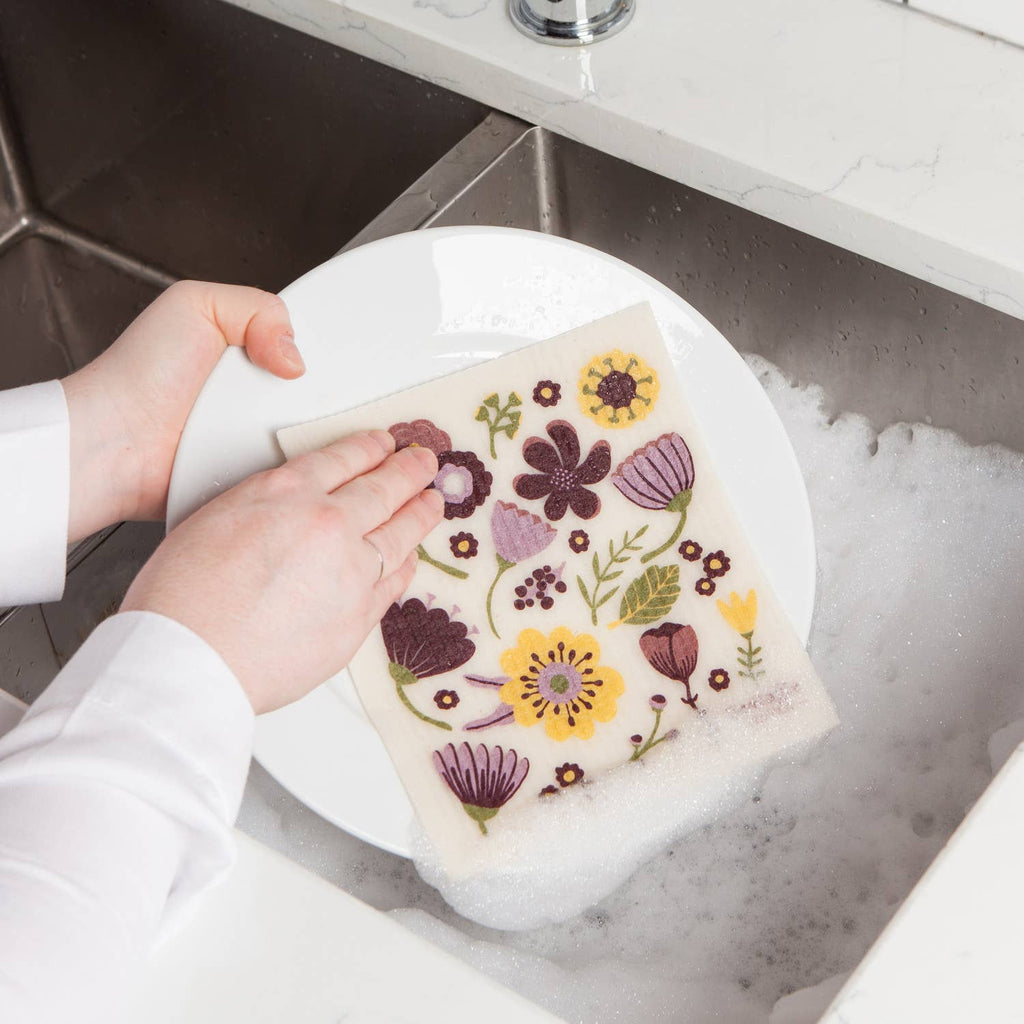 Swedish Sponge Reusable Dishcloth Flora