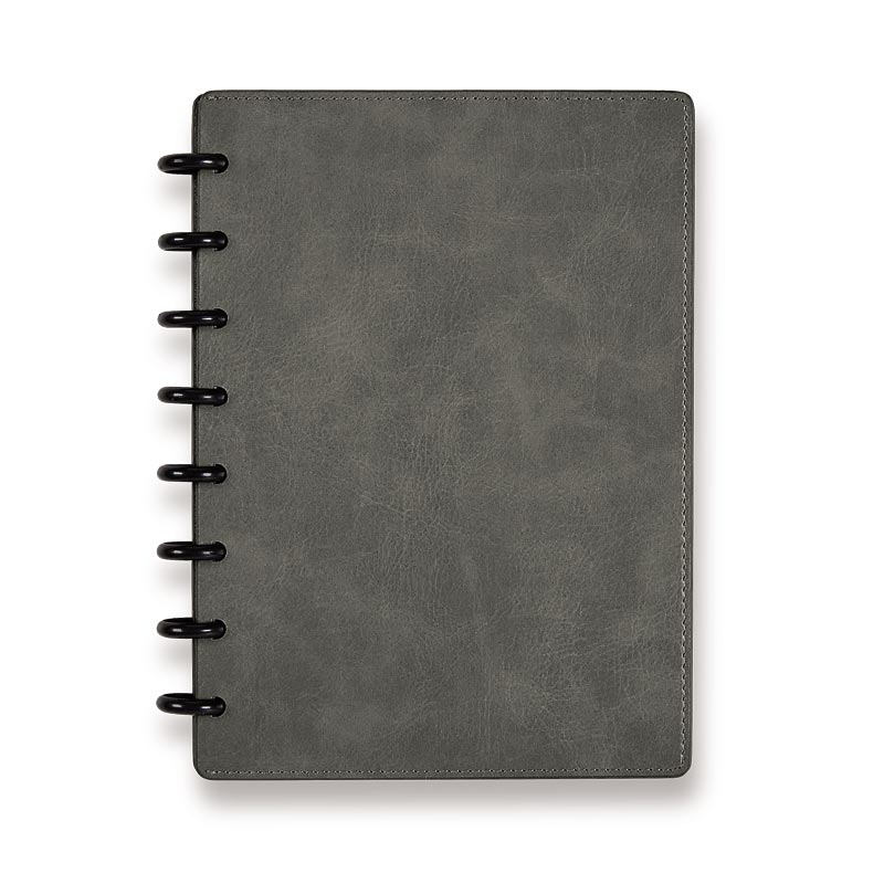 Circa Smooth Sliver Discbound Notebook with Pockets