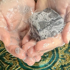 Black Clay Facial Soap with Activated charcoal + Hematite + Aloe vera