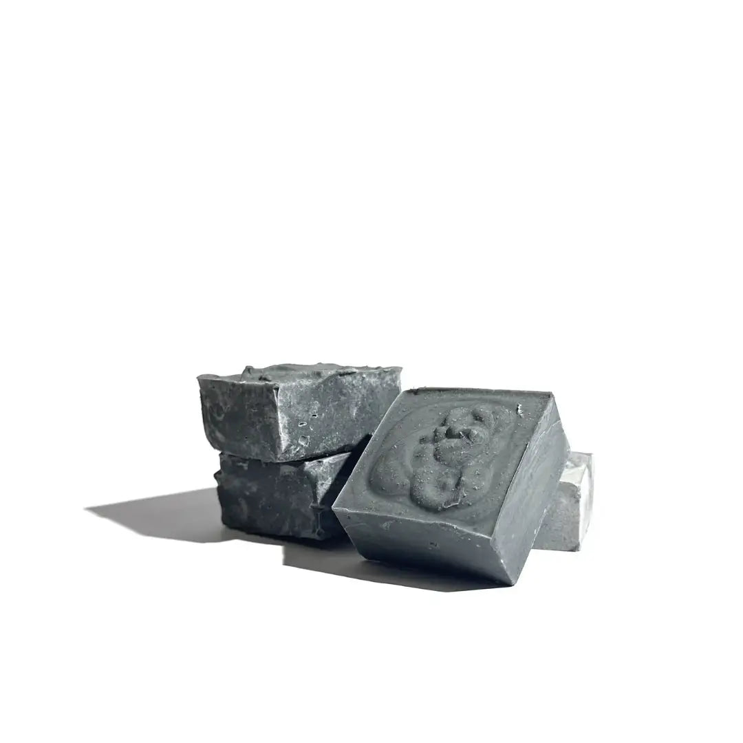 Black Clay Facial Soap with Activated charcoal + Hematite + Aloe vera