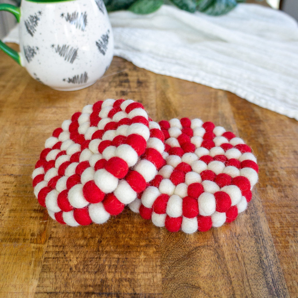 Candy Cane Eco Coasters/Trivets