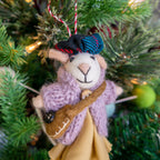 Ginny and Chris Boho Mouse Eco Ornaments - Set of 2