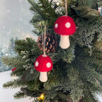 Red Toadstool Ornaments (Mushrooms) - Set of 3