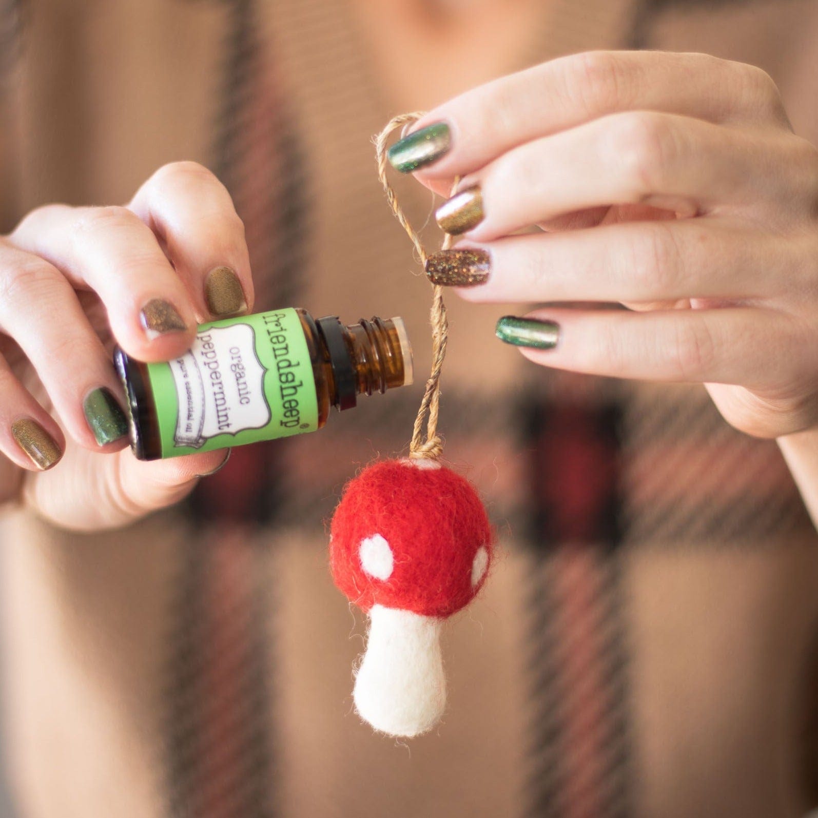 Red Toadstool Ornaments (Mushrooms) - Set of 3