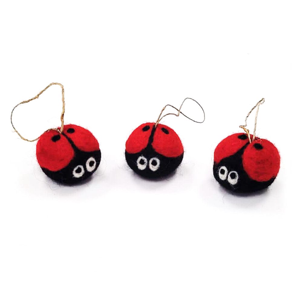 Charmed Ladybug Eco Ornaments - Set of 3
