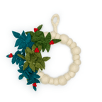White Mistletoe Red Berry Wreath - RED