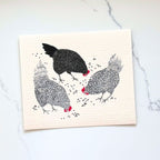 Happy Chickens Swedish Dishcloth