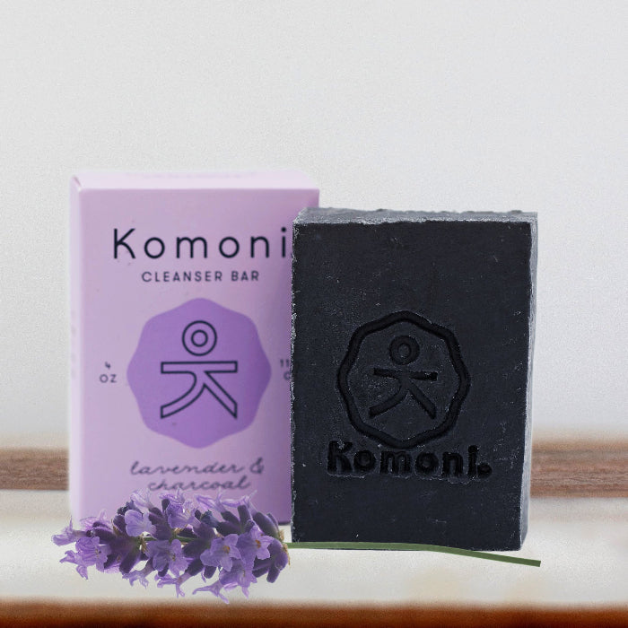 Lavender FACE & BODY CLEANSER BAR with Activated Charcoal