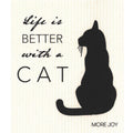 Life is Better with a Cat Swedish Dishcloth