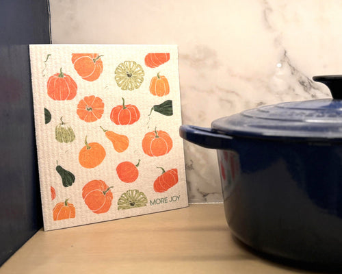 Pumpkins & Gourds Swedish Dishcloth | Orange & Green