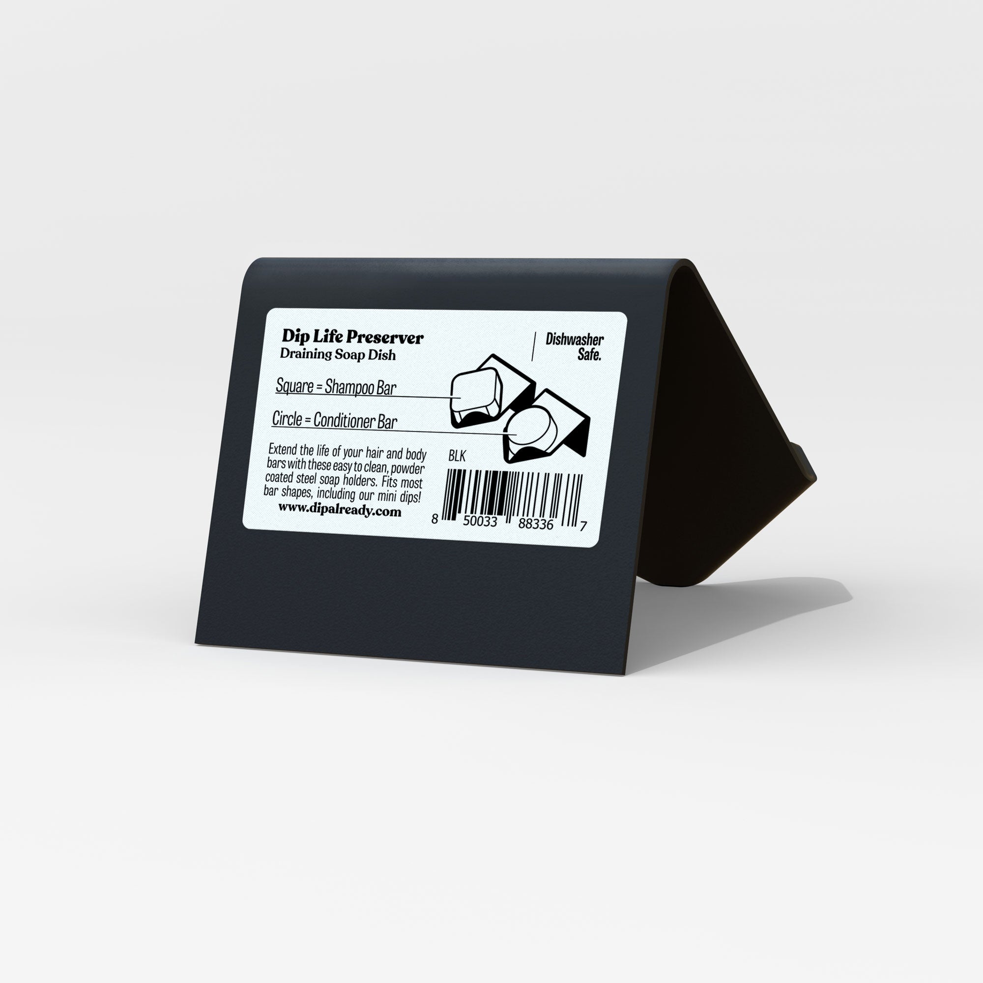 Dip Life Preserver: Black Draining Soap Dish (single unit)